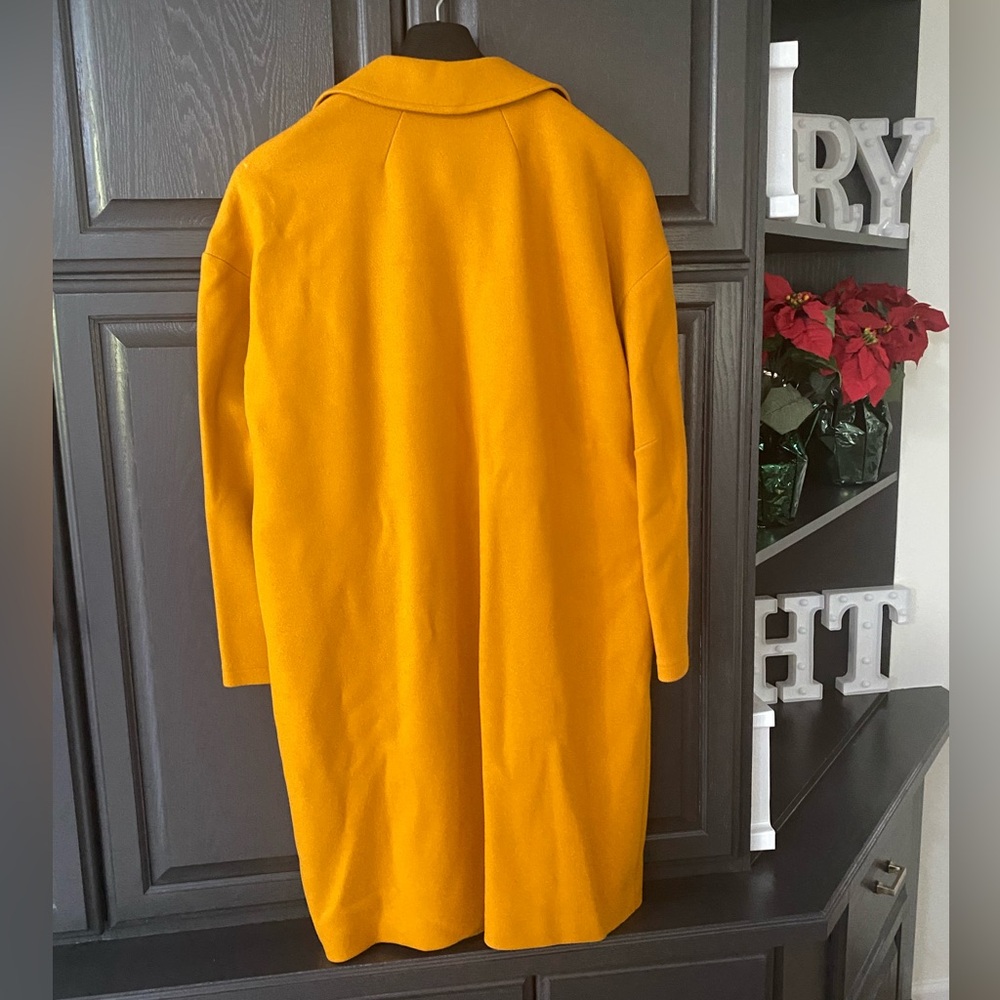 NWT!! Topshop Lily Knit Back Midi Coat 🧥 | Mustard | Size 12 - Picture 2 of 5